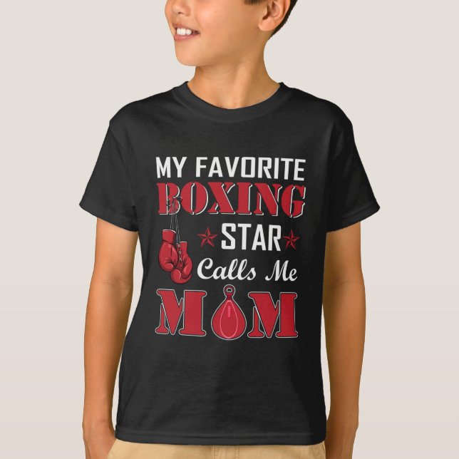 Camiseta Boxer Favorite Boxing Star Call Mamãe Gift Idea (Frente)