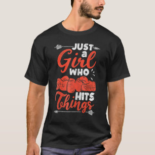Camiseta Boxer fêmea punhando boxeiro, apenas uma garota qu
