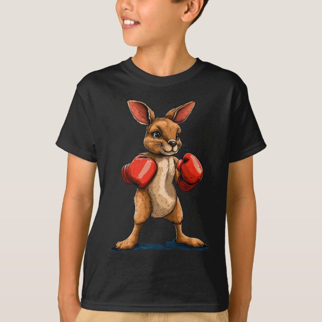 Camiseta Boxer Kangaroo Para Uma Tela De Luta Divertida (Frente)