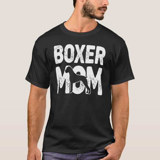 Camiseta Boxer Mãe Cachorro Boxer Mãe Proprietário De Cacho (Frente)