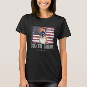 Camiseta Boxer Mamãe Retro Usa Bandeira Americana Patriótic