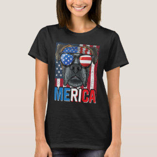 Camiseta Boxer Merica Flag 4 de julho Cão americano Puppy P