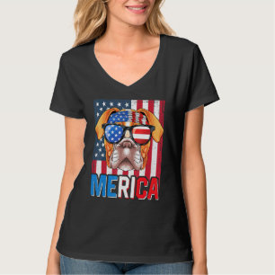Camiseta Boxer Merica Flag Dog American Puppy 4 De Julho