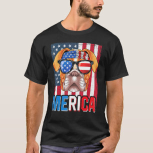 Camiseta Boxer Merica Flag Dog American Puppy 4 De Julho