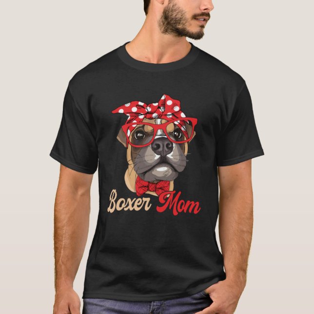 Camiseta Boxer Mom Dogs Mothers Day Dog   For Women (Frente)