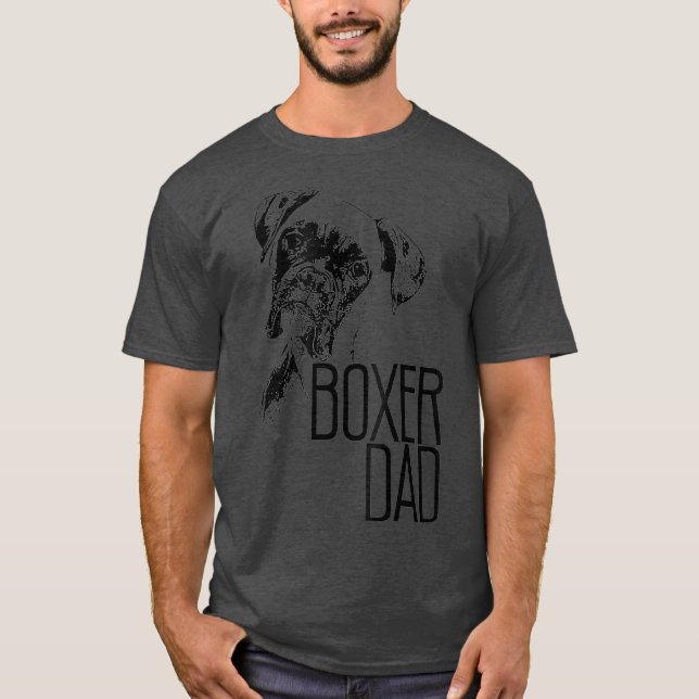 CAMISETA BOXER PAI DOG FACE T DOG LOVERS BOXER PAI GIFT (Frente)