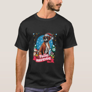 Camiseta Boxer Santa Claus Coffee Mug Feliz Cães de Natal