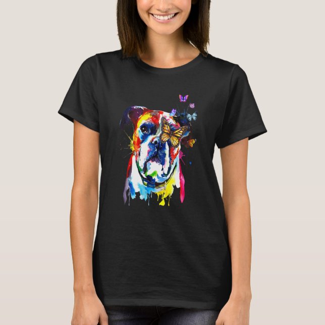 Camiseta Boxer Splash Butterflies Dog (Frente)