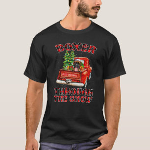 Camiseta Boxer Through the Snow Christmas Truck Xadrez Red