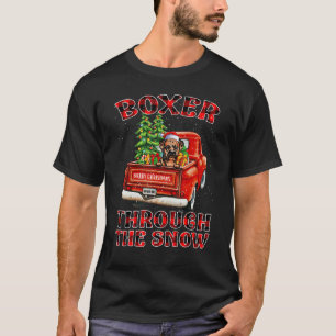 Camiseta Boxer Through the Snow Christmas Truck Xadrez Red