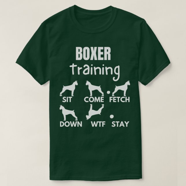 Camiseta Boxer Training Boxer Dog Tricks 2 (Frente do Design)