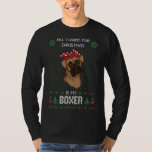 Camiseta Boxer Ugly Christmas Sweater Ugly Dog<br><div class="desc">Boxer Ugly Christmas Sweater Ugly Dog</div>