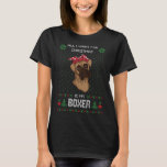 Camiseta Boxer Ugly Christmas Sweater Ugly Dog<br><div class="desc">Boxer Ugly Christmas Sweater Ugly Dog</div>
