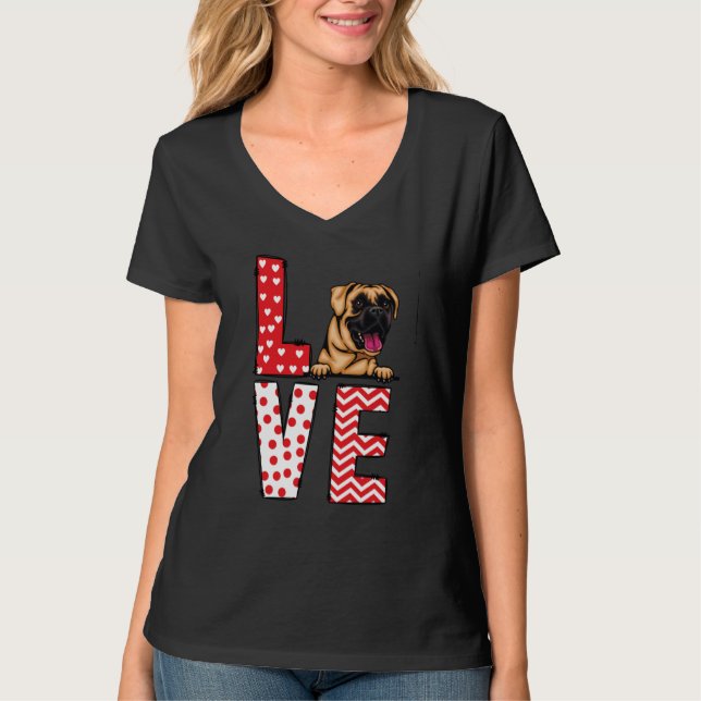 Camiseta Boxer Valentines Day Love Valentine Cute Hearts (Frente)
