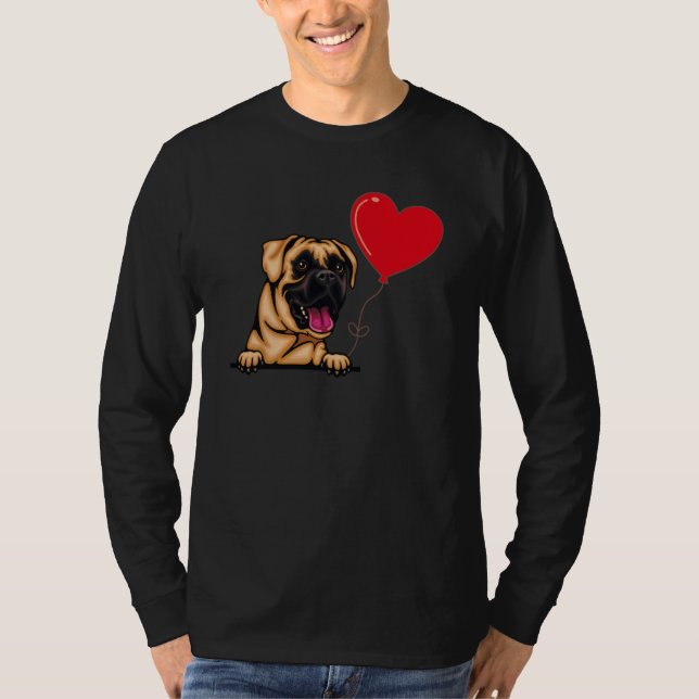 Camiseta Boxer With Heart Balloon Valentines Day Love Boys (Frente)