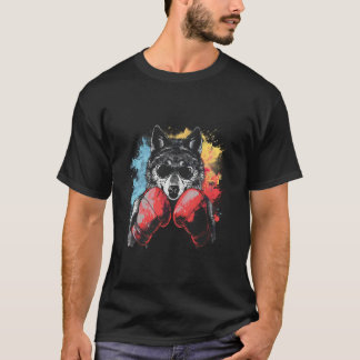Camiseta Boxer Wolf with Boxing Gloves Kickboxing Funny Box