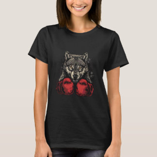 Camiseta Boxer Wolf with Boxing Gloves Kickboxing Funny Box