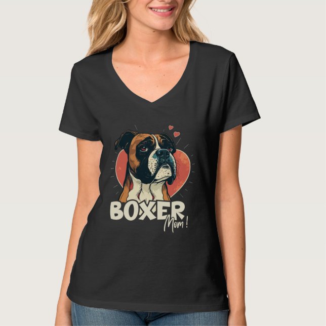 Camiseta Boxerdog with heartdecoration Boxermom (Frente)