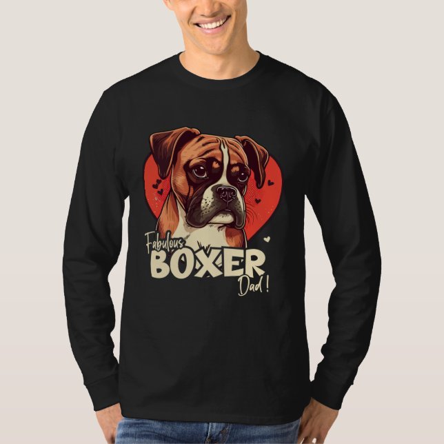 Camiseta Boxerdog With Heartdecoration Fabulous Boxerdad (Frente)