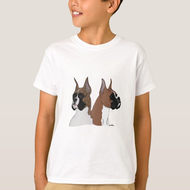 Camiseta Boxers Fawn e Brindle (Frente)