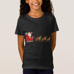 Camiseta Boxin Papais noeis Sleigh de Natal - Cachorro Engr