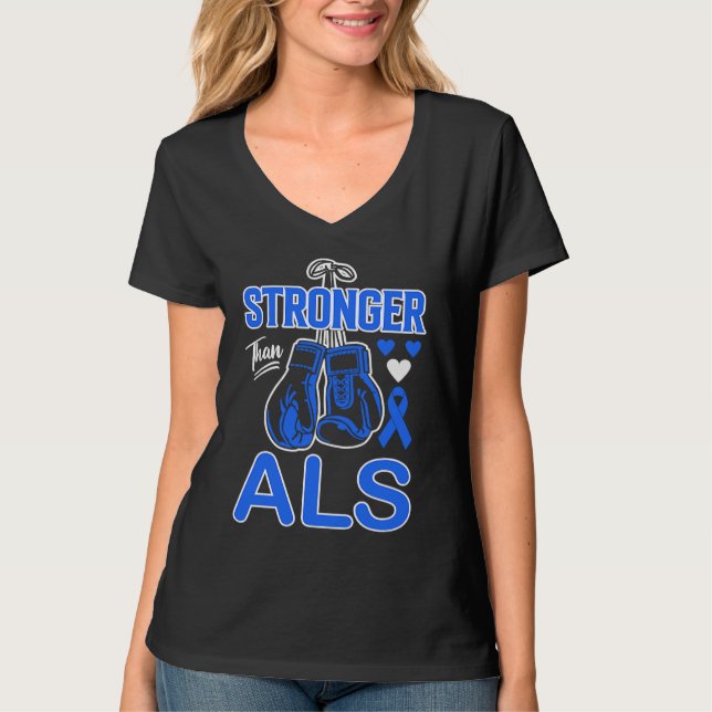 Camiseta Boxing Boxer Stronger Than ALS Awareness (Frente)