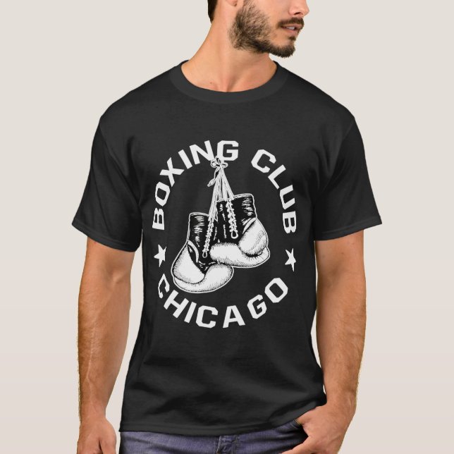 Camiseta Boxing Club Chicago Luvas para um Boxing Lover (Frente)