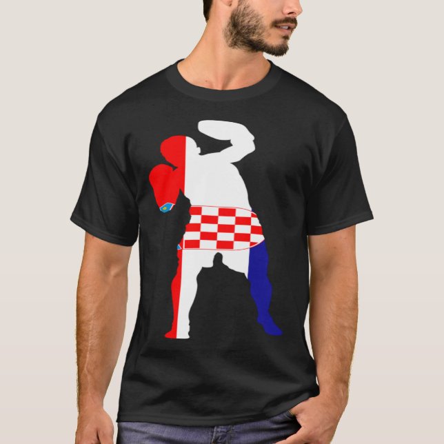 Camiseta Boxing Croatia Flag Men Boys Box Male Competitive  (Frente)