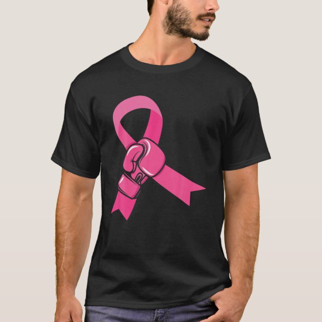 Camiseta Boxing de Fita Rosa do Câncer da Mama de outubro d (Frente)