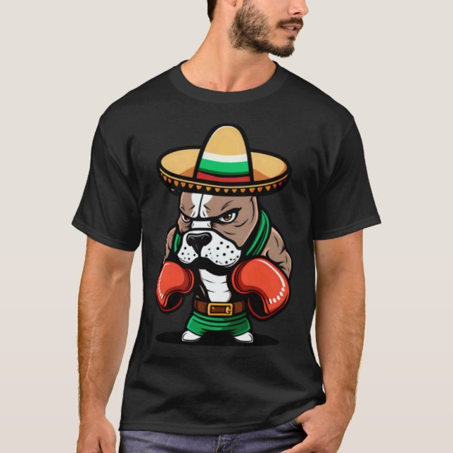 Camiseta Boxing Dog Cinco De Mayo Boxing (Frente)