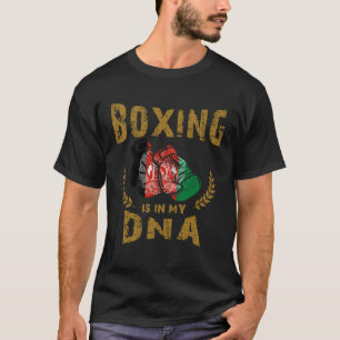 Camiseta Boxing está no meu D N A Afeganistão Bandeira Boxi