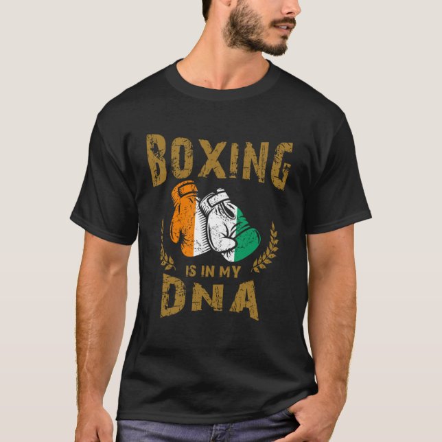 Camiseta Boxing está no meu D N A Costa do Marfim Bandeira  (Frente)