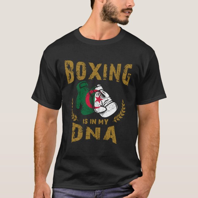 Camiseta Boxing is in my D N A Algeria Flag Boxing Gloves (Frente)