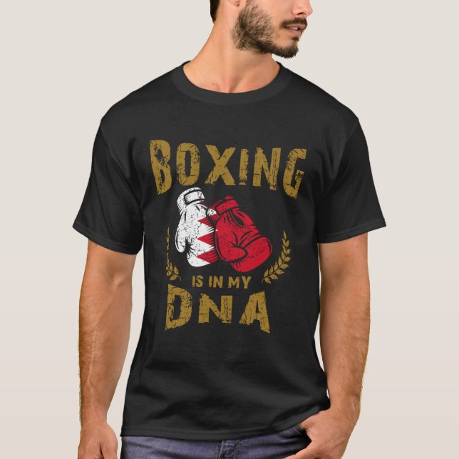 Camiseta Boxing is in my D N A Bahrain Flag Boxing Gloves (Frente)