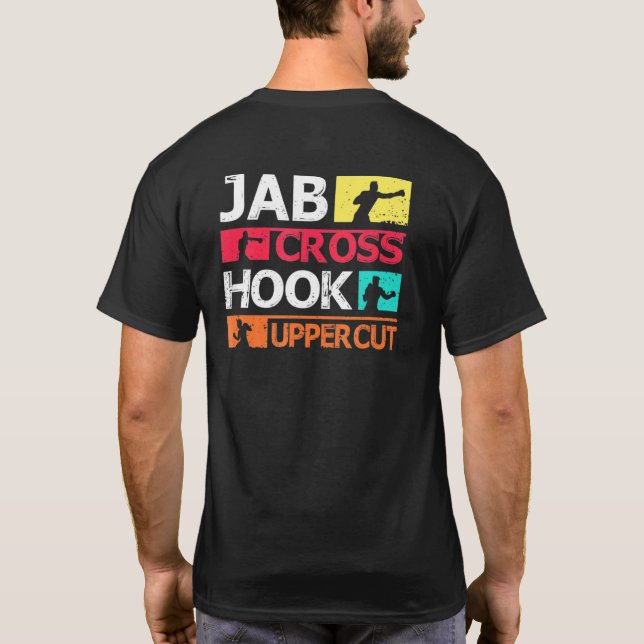 Camiseta Boxing Jab Cross Hook Uppercut Boxer Coach Fighter (Verso)