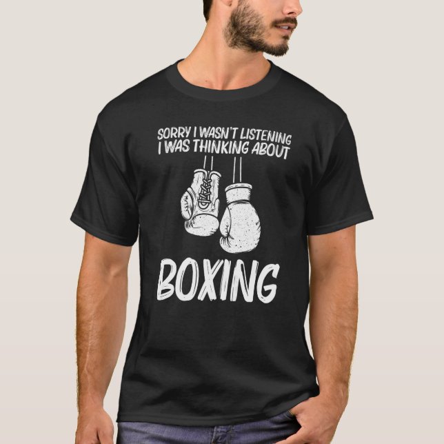 Camiseta Boxing Para Homens Mulheres A Puxar Luvas De Boxer (Frente)