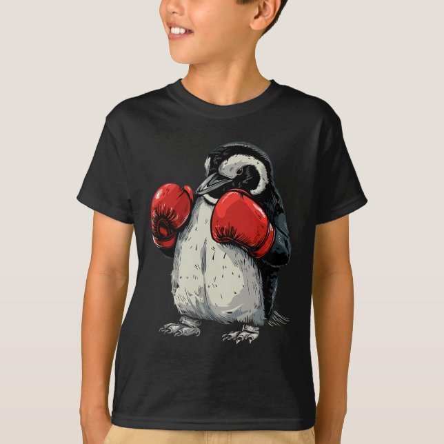 Camiseta Boxing Penguin With Boxing Gloves Kickboxing Funny (Frente)