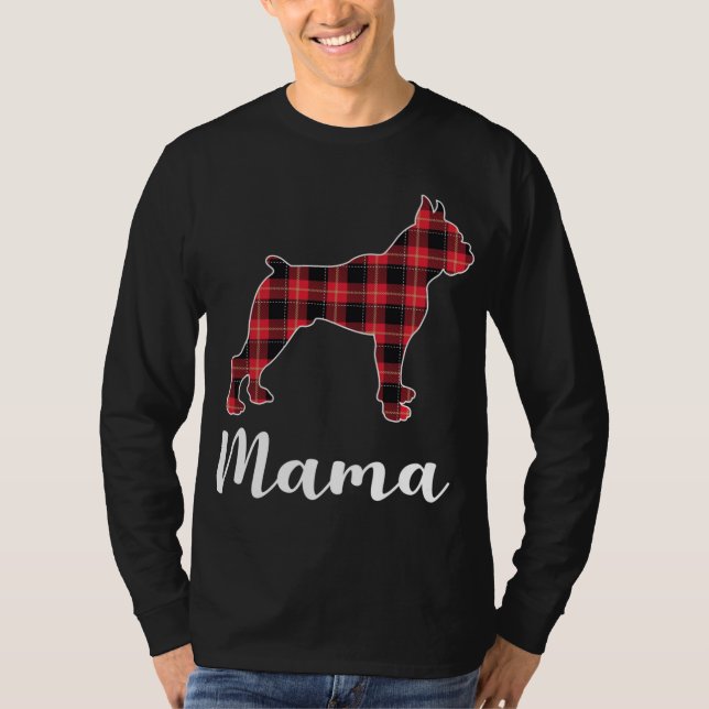 Camiseta Boxinho Cachorro Cachorro Cachorro xadrez Vermelha (Frente)