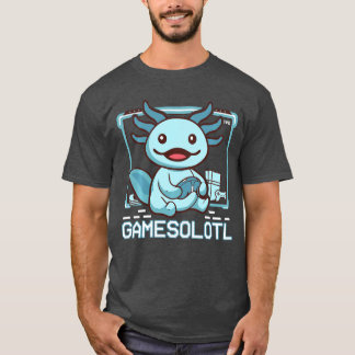 Camiseta Boy Gamesolotl Axolotl Video Gamer Funny Gaming Ki