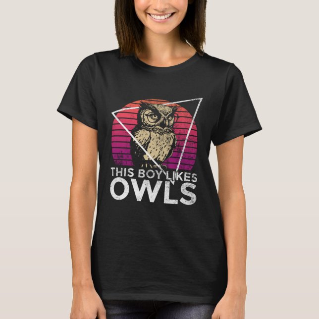 Camiseta Boy Likes Cute Birds Wildlife Owls Forest Animal N (Frente)
