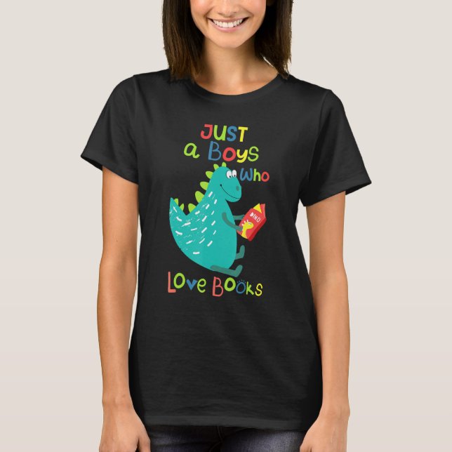 Camiseta Boy Loves Books Shirt Reading Bookworm Kids Toddle (Frente)