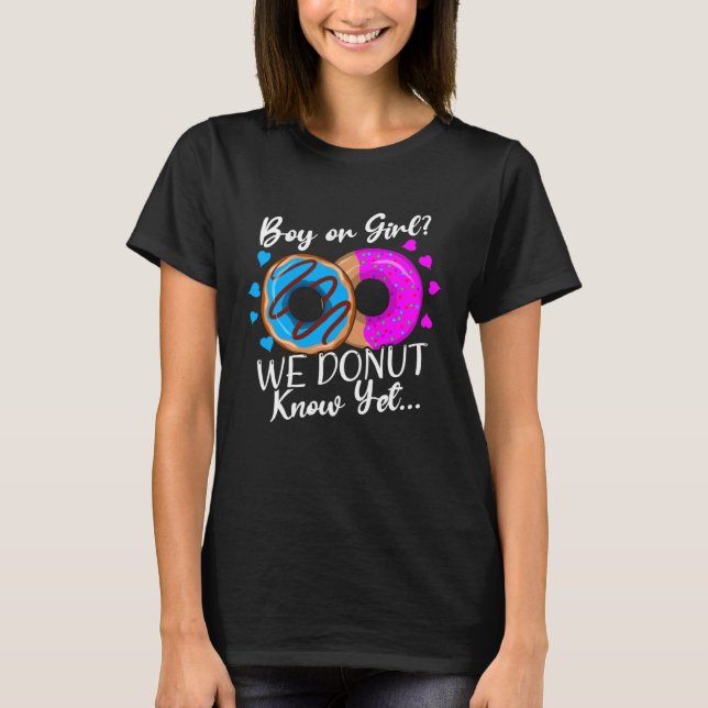 Camiseta Boy or Girl We Donut Know Gender Reveal  Sweet Dou (Frente)