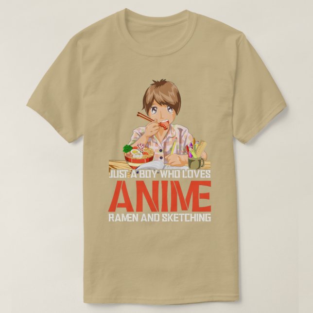 Camiseta Boy Otaku Sketching Foodie Japan Ramen (Frente do Design)