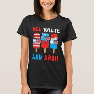 Camiseta Boy Red White Bruh 4 de julho de 2004 Popsicle Usa