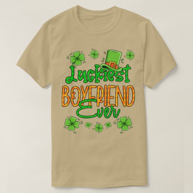 Camiseta Boy St Patrick Day Luckiest Boyfriend Ever St Patr (Frente do Design)