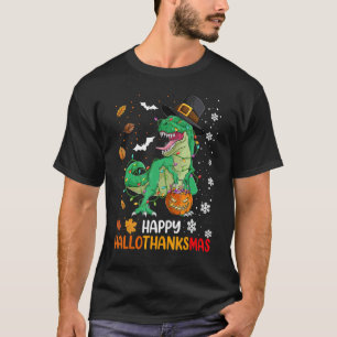 Camiseta Boy Trex Halloween Dinossaur Happy Hallothanksmas