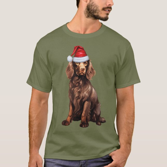 Camiseta Boykin Spaniel Dog Engraçado Natal (Frente)
