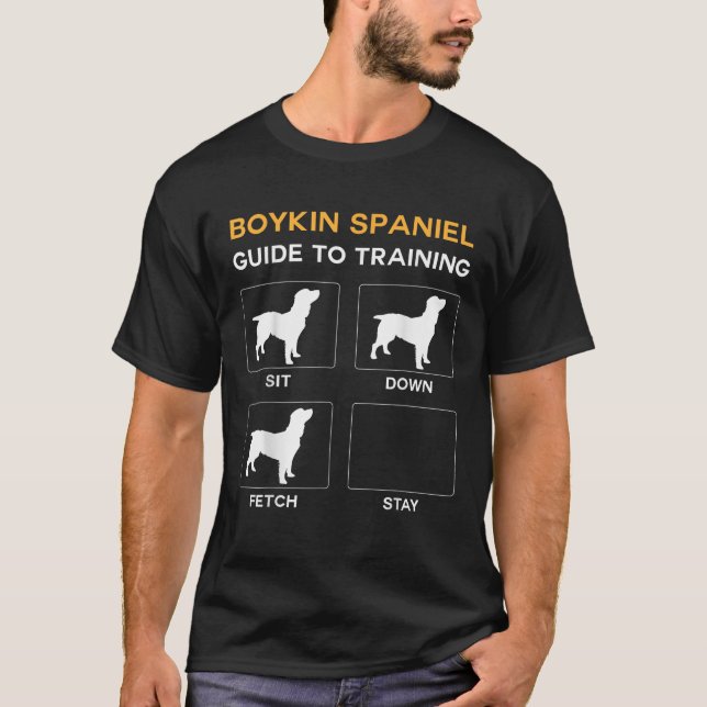 Camiseta Boykin Spaniel Guide to Training Dog Obedience (Frente)