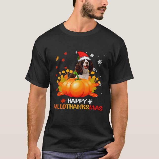 Camiseta Boykin Spaniel Happy Hallothanksmas Halloween Chri (Frente)
