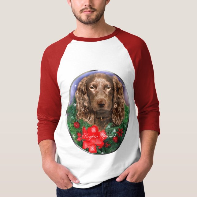 Camiseta Boykin Spaniel Natal Presente (Frente)